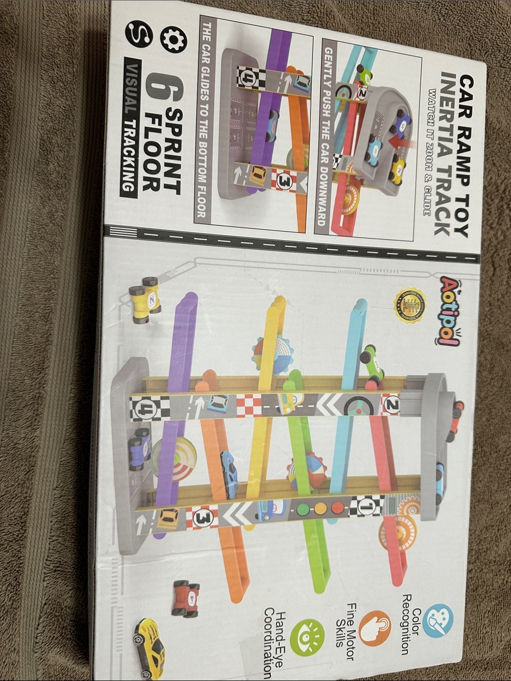 Kids Car Ramp Toy - Colorful Multi-Color Inertia Track - Picture 3 of 3